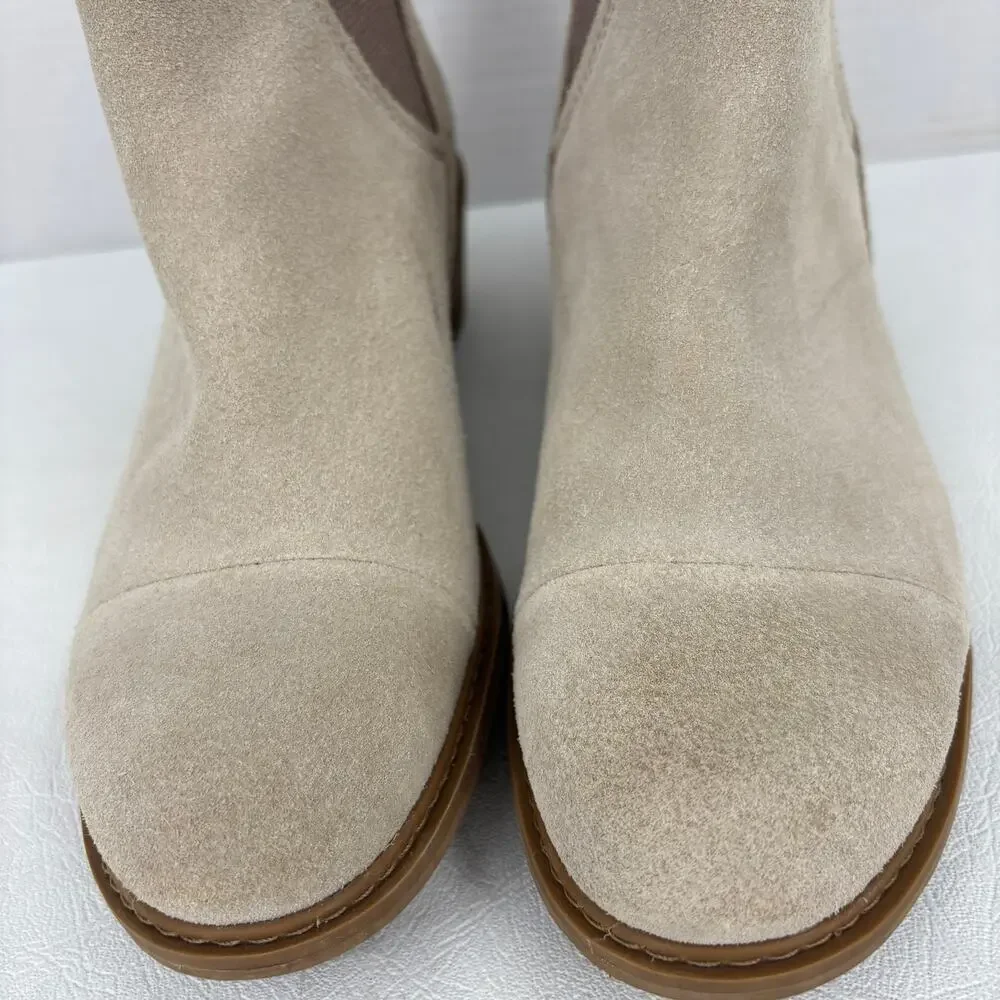 Timberland Sutherlin Bay Chelsea Boots Size 6 Beige Suede Block Heel Pull‎ On